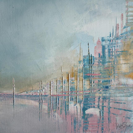 Peinture pont dans la brune par Levesque Emmanuelle | Tableau  Huile