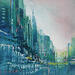 Painting blue Bilbao by Levesque Emmanuelle | Painting Oil