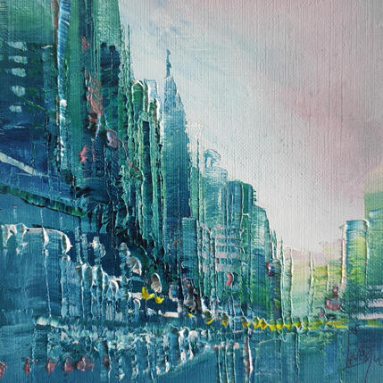 Painting blue Bilbao by Levesque Emmanuelle | Painting  Oil