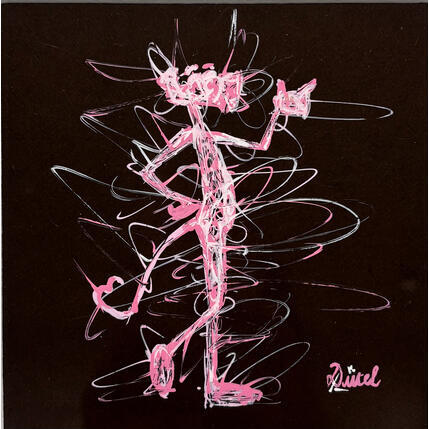 Gemälde panthère rose von Pauline Dutel | Gemälde Pop-Art Posca Pop-Ikonen