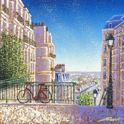 Gemälde En haut des marches de Montmartre von Dessapt Alan | Gemälde Figurativ Acryl, Öl Urban