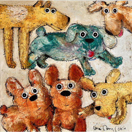Painting Dogs by Maury Hervé | Painting Raw art Animals