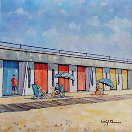 Painting SCENE DE PLAGE AU TOUQUET by Euger | Painting