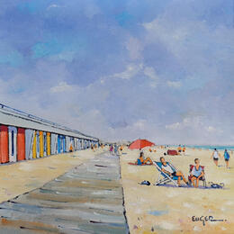 Painting UN DIMANCHE SUR LA PLAGE by Euger | Painting