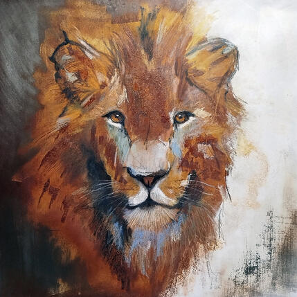 Painting Force tranquille by De Géa Olivier  | Painting Figurative Metal Animals