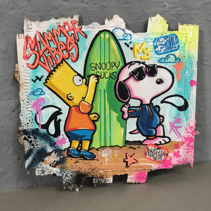 Painting Snoopy sucks by Sufyr | Painting Street art Graffiti, Posca, Wood Pop icons