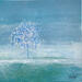 Peinture  Une présence dans le bleu  par Escolier Odile | Tableau Figuratif Paysages Nature Minimaliste Acrylique