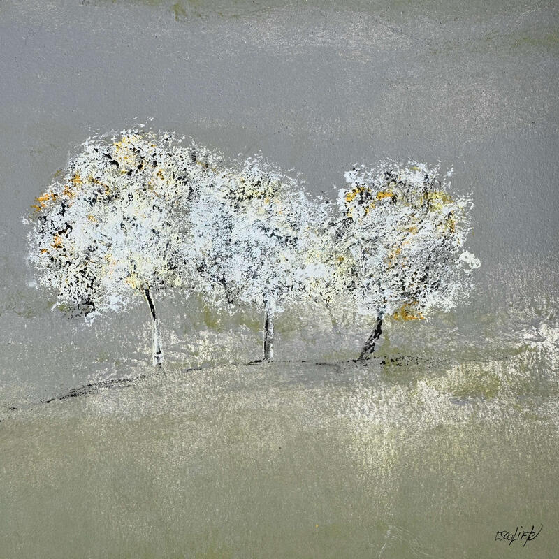 Peinture Dans la lumière par Escolier Odile | Tableau Figuratif Paysages Nature Minimaliste Acrylique