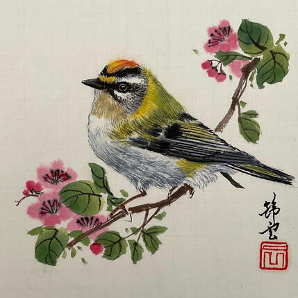 Peinture Roitelet par Tayun | Tableau