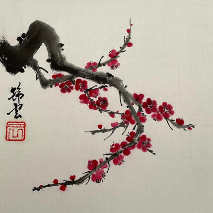 Peinture Branche de cerisier par Tayun | Tableau