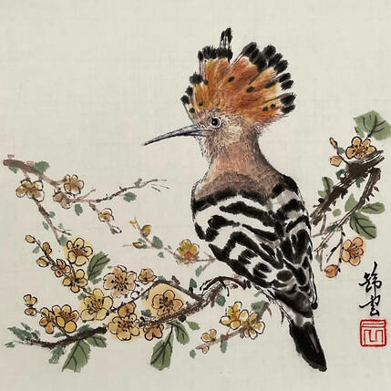 Peinture Huppe Fasciée par Tayun | Tableau
