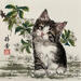 Peinture Maine coon par Tayun | Tableau Figuratif Animaux Aquarelle Encre