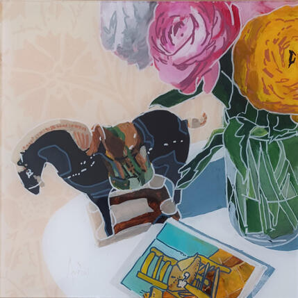 Peinture Vincent rêvait d'orient par Auriol Philippe | Tableau Figuratif Acrylique, Plexiglas, Posca Natures mortes