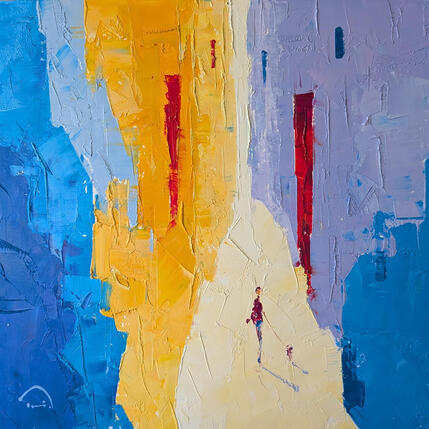 Painting La rue colorée by Tomàs | Painting
