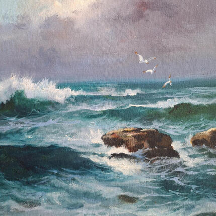 Pintura Marina con rocas por Cabello Ruiz Jose | Pintura