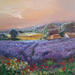 Painting Crepusculo con lavandas by Cabello Ruiz Jose | Painting Figurative Landscapes Oil