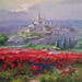 Painting Pueblo medieval by Cabello Ruiz Jose | Painting Figurative Landscapes Oil