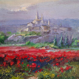 Painting Pueblo medieval by Cabello Ruiz Jose | Painting