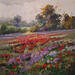 Painting Campo florido by Cabello Ruiz Jose | Painting Figurative Landscapes Oil
