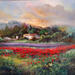 Painting Atardecer florido by Cabello Ruiz Jose | Painting Figurative Landscapes Oil