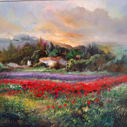 Painting Atardecer florido by Cabello Ruiz Jose | Painting