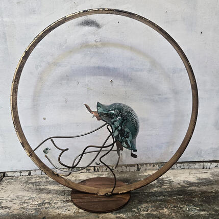 Skulptur méduse vert d'eau von Eres Nicolas | Skulptur