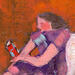 Painting La lectrice de Siri Hustvedt by Ral Lourdes | Painting Figurative Portrait Wood Acrylic
