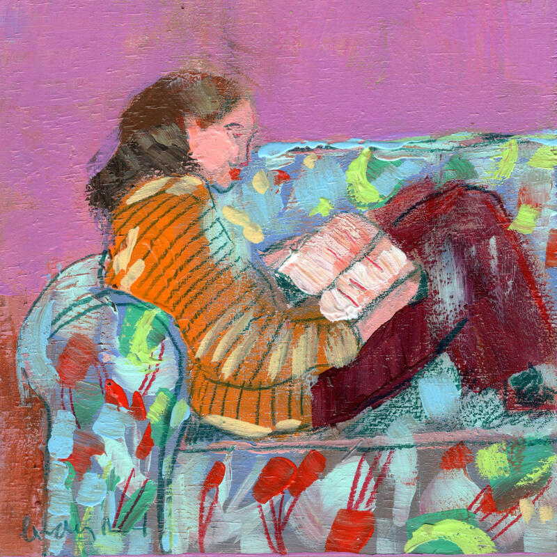 Painting L'après-midi by Ral Lourdes | Painting Figurative Portrait Acrylic