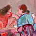 Painting Petits secrets entre amies by Ral Lourdes | Painting Figurative Life style