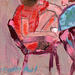 Painting Petits secrets entre amies by Ral Lourdes | Painting Figurative Life style