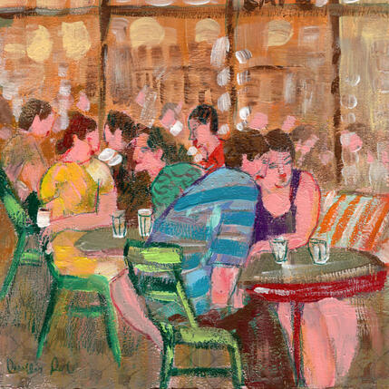 Painting Des rencontres imprévues by Ral Lourdes | Painting Figurative Acrylic, Wood Life style, Pop icons
