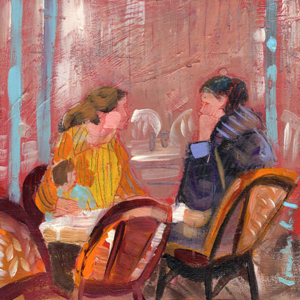 Painting Espoirs by Ral Lourdes | Painting Figurative Acrylic, Wood Life style, Pop icons