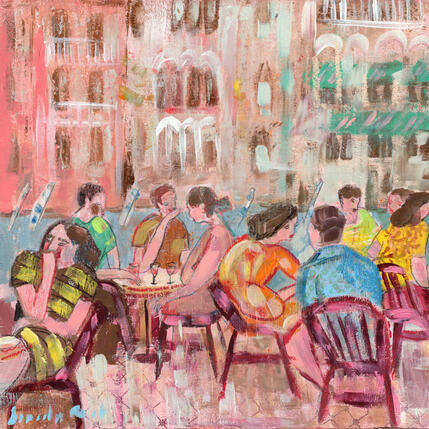 Painting Un amour de Venise by Ral Lourdes | Painting Figurative Acrylic Life style
