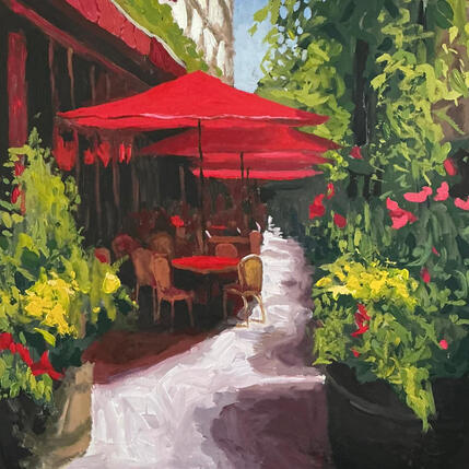 Painting Le printemps en rouge by Murgatroyd Daniel | Painting