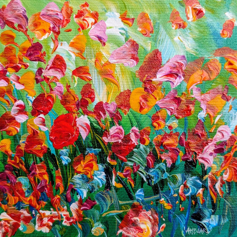 Painting La danse florale by Amblard Florence | Painting Landscapes Nature Acrylic