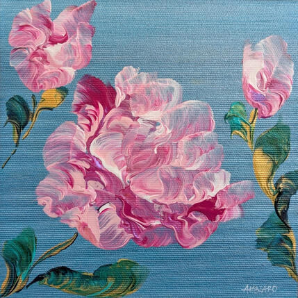 Painting Pivoine et boutons by Amblard Florence | Painting