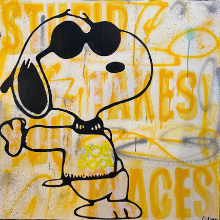 Pintura Snoopy cool jaune por Kikayou | Pintura
