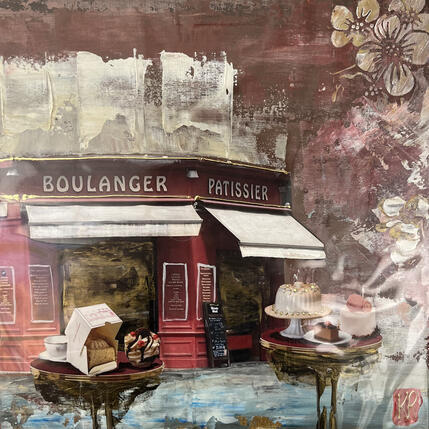 Peinture La pause goûter par Romanelli Karine | Tableau Figuratif Acrylique, Collage