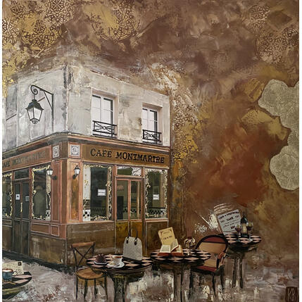 Painting Le café d'en haut by Romanelli Karine | Painting