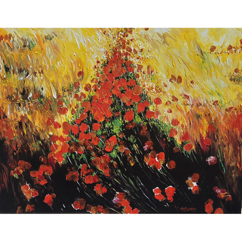 Painting L'allée des coquelicots by Amblard Florence | Painting