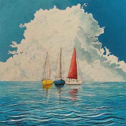 Peinture L'appel du large par Geiry | Tableau Matiérisme