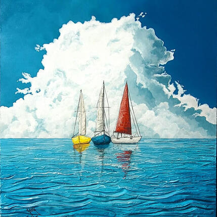 Peinture L'appel du large par Geiry | Tableau Matiérisme