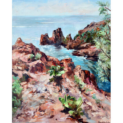 Painting Massif d'Esterel by Novokhatska Olga | Painting Figurative Acrylic, Oil Urban