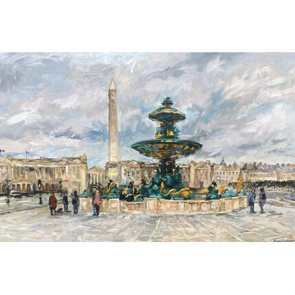 Painting Square Fleurit by Novokhatska Olga | Painting Figurative Oil, Wood Urban