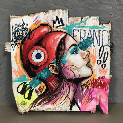 Painting Marianne liberté égalité fraternité by Sufyr | Painting Street art Graffiti, Posca Pop icons