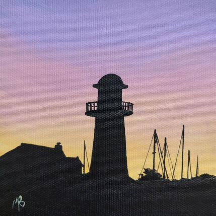 Peinture Le phare par Blandin Magali | Tableau Figuratif Acrylique Paysages