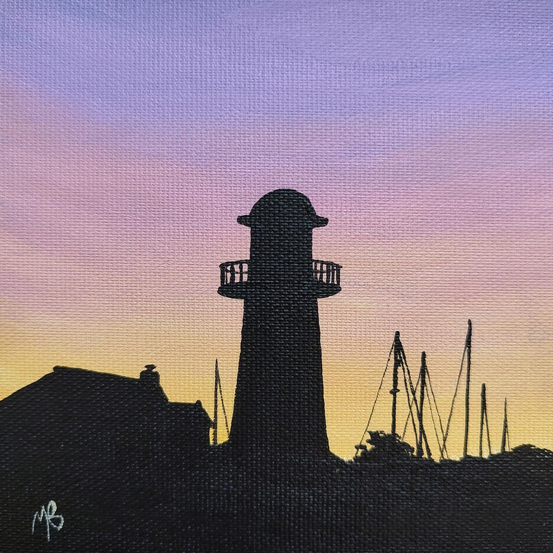 Peinture Le phare par Blandin Magali | Tableau Figuratif Paysages Acrylique
