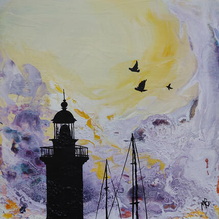 Painting L'envol by Blandin Magali | Painting Figurative Acrylic, Oil Landscapes, Pop icons