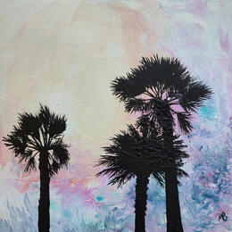 Painting Les palmiers by Blandin Magali | Painting Figurative Acrylic Landscapes