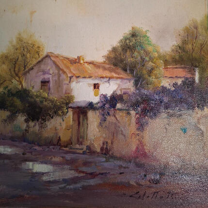 Painting Callejuela by Cabello Ruiz Jose | Painting Figurative Oil Landscapes